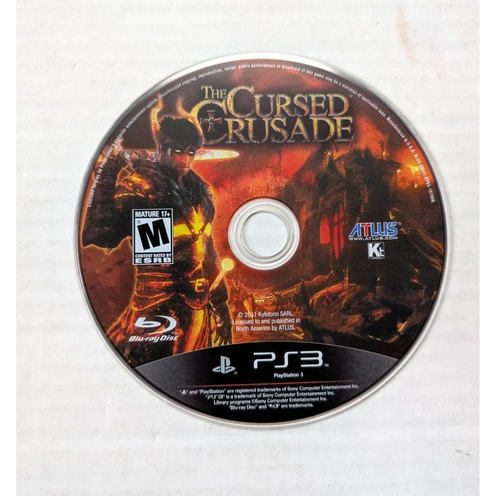 The Cursed Crusade No Manual Sony PlayStation 3 2011 Atlus Tested Working